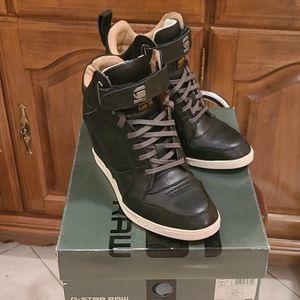 G-STAR RAW wedge sneakers black leather size 6